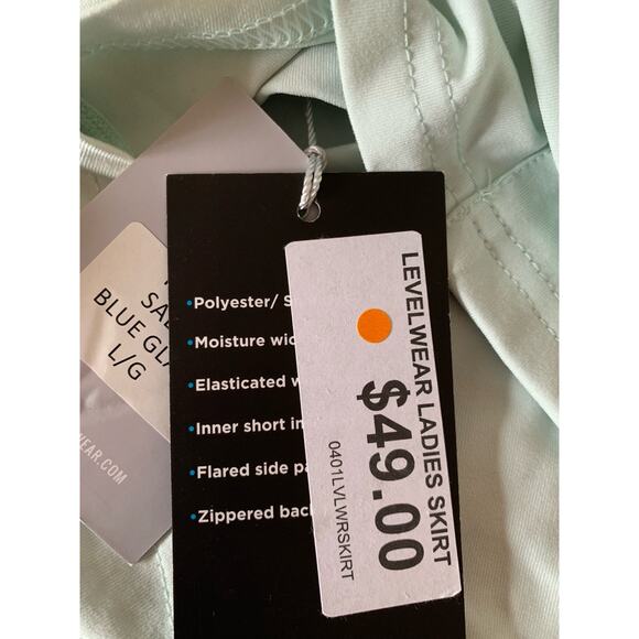 Levelwear "Sally" skort flared in blue glass color size large NEW - Picture 10 of 10